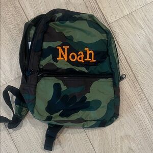 Toddler sized Camouflage personalized “Noah” Backpack